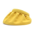 Foldable yellow sun visor hat with wide brim and pleated breathable fabric for women - Yellow