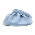 Light blue shell-style open top sun visor hat with wide brim for summer sun protection - Blue
