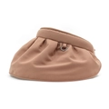 Foldable wide brim sun visor hat for women in soft pink color with silver D-ring detail - Khaki