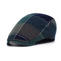 Berretto classico in cotone a quadri con motivo vintage e design patchwork per uomo - Regolabile / Verde
