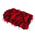 Gestrickte Balaclava-Maske mit roten und schwarzen Fransen für Winter und Radsport - Rot Schwarz