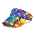 Bunter Batik Sonnenschutz Visier Hut für Damen mit breiter Krempe und offenem Design - Bunt