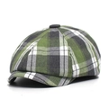 Klassieke groen-grijze newsboy pet in Britse ruitstijl voor dames mode - Verstelbaar / Groen