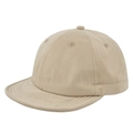Classic light khaki short brim baseball cap in plain cotton canvas style - Khaki