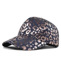 Gorra de béisbol de mezclilla azul marino con estampado leopardo oro rosa - Ajustable / Negro