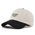 Berretto da baseball bicolore beige e nero con ricamo COMFORT in stile vintage - Nero e Beige