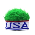 Fascia per capelli con parrucca verde e scritta USA con strisce per tifosi - Regolabile / USA Verde