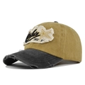 Cappellino da baseball vintage in cotone giallo e grigio con ricamo Athlete - Regolabile / Nero Giallo