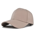Detail of khaki cotton baseball cap showing six-panel crown and tonal stitched eyelets - Khaki