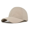 Détail du tissu en maille beige respirante et coutures d'une casquette de baseball - Réglable / Kaki