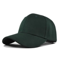 Classic dark green 6-panel cotton baseball cap with curved brim and stitched details - Dark Green
