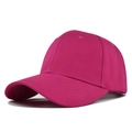 Detail of rose pink cotton baseball cap featuring six-panel structure and vent holes - Rose Red