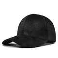 Klassische schwarze Wildleder-Baseballkappe mit gebogenem Schirm und mattem Finish für alle - Verstellbar / Schwarz