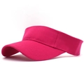 Detail of rose red cotton sun visor showing curved brim and reinforced stitching lines - M (56-58cm) / Rose Red