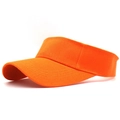 Detail of orange sun visor showing high-density twill fabric and reinforced stitching - M (56-58cm) / Orange