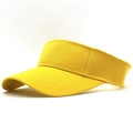Close-up of yellow sun visor showing cotton twill texture and stitching details - M (56-58cm) / Yellow