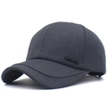 Gorra de béisbol de algodón gris oscuro con bordado Sport 3D y visera curva para hombre - Ajustable / Gris