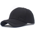 Gorra de béisbol negra para hombre con placa metálica SPORTS y visera curvada - Ajustable / Negro