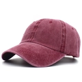 Berretto da baseball da donna in cotone lavato rosso bordeaux per protezione solare esterna - Regolabile / Borgogna