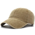 Berretto da baseball vintage in cotone lavato per donna con protezione solare per esterni - Regolabile / Cachi
