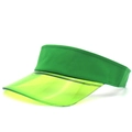 Dettaglio della visiera in plastica verde traslucida e della fascia in tessuto coordinata - Bambini 52-55cm Regolabile / Verde