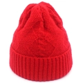 Klassische rote Strickmütze aus Wollmischung mit breitem Umschlag für den Winter - Einheitsgröße / Rot