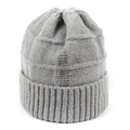 Berretto grigio a maglia con motivo a scacchi e risvolto a coste per l'inverno - Grigio chiaro