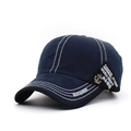 Dunkelblaue Baseballkappe aus Baumwolle mit Anker-Emblem und weißen Kontrastnähten - Verstellbar / Marineblau