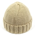 Berretto corto in maglia beige con risvolto, caldo cappello docker invernale unisex - Beige