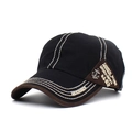 Vintage Baumwoll-Baseballkappe mit Anker-Emblem und Kontrastnähten in Schwarz und Braun - Verstellbar / Schwarz