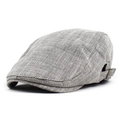 Vista detallada del patrón vintage de espiga y la hebilla metálica ajustable en la gorra - Ajustable / Gris