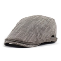 Detalle del patrón de espiga clásico y la textura de lana de esta gorra plana de hombre - Ajustable / café