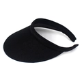 Detailed close-up of the breathable black mesh fabric and wide brim of the sun visor hat - M / Black