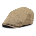 Dünne Schiebermütze in Khaki mit strukturiertem Stoff und Buchstabenmuster im Retro-Stil - Verstellbar / Khaki