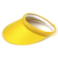 Dettaglio della visiera parasole in lino giallo con fascia tergisudore interna per l'estate - M / Giallo