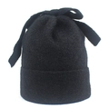 Women's warm black knit beanie with a cute 3D bow decoration for winter fashion - M (56-58cm) / Black