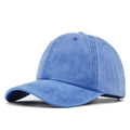 Gorra de béisbol de algodón azul lavado vintage con tela desgastada y visera curvada - Ajustable / Azul Cielo
