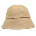 Classic khaki cotton bucket hat with structured stitched brim for sun protection - One Size / Khaki