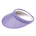 Dettaglio visiera parasole viola in paglia con fascia interna traspirante per il sole - M / Viola