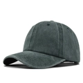 Gorra de béisbol vintage de algodón lavado en gris verdoso oscuro con textura desgastada - Ajustable / Verde Militar