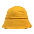 Minimalist bright yellow cotton bucket hat with reinforced stitched brim for sun protection - One Size / Yellow