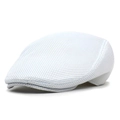 Detalle del tejido de malla blanca de una gorra plana transpirable para verano y deporte - M(56-58cm) / Blanco