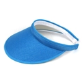 Detail of bright blue sun visor hat showing breathable fabric texture and sweatband - M / Lake Blue