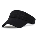 Detail eines schwarzen Sport-Sonnenvisiers mit geprägtem Sport-Schriftzug und Textur - Schwarz