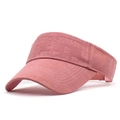 Detailansicht eines rosa Visors mit SPORT-Prägung und professionellen Nähten - Rosa