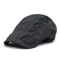 Boina de malla transpirable gris oscuro para hombre con correa ajustable de verano - Ajustable / gris oscuro