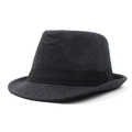 Chapeau fedora classique en laine gris foncé avec ruban gros-grain noir pour adultes - M (56-58cm) / gris foncé