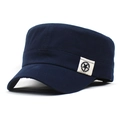 Dettaglio del berretto militare blu navy in cotone con toppa a stella e tessuto twill - Regolabile / Blu navy