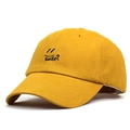 Gelbe Baseballkappe mit schwarzem Smile-Stickerei-Design aus hochwertiger Baumwolle - Verstellbar / Gelb