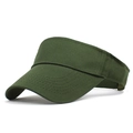 Army green cotton sun visor hat for men and women breathable open top outdoor cap - Adjustable / Green